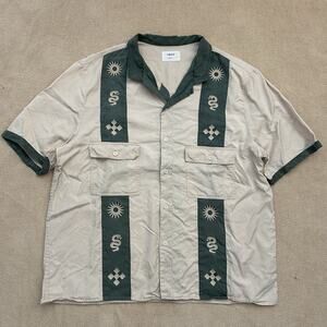 P&Co Camp Collar Bowling Resort Hotel Short Sleeve Button Up Shirt 2XL